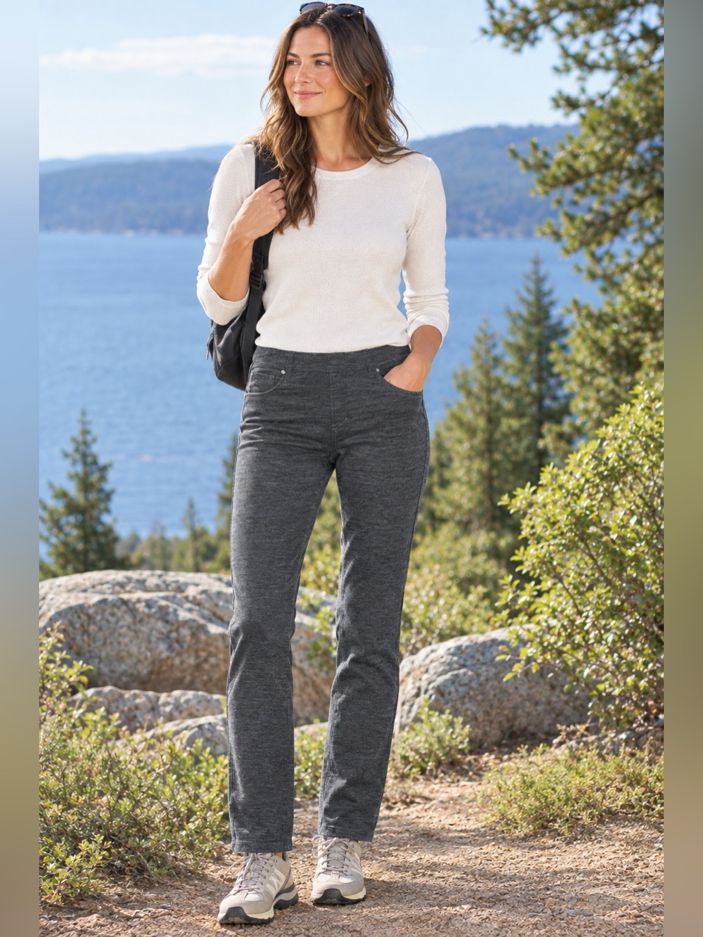 KUHL Mova Straight Pants Womens Gray Stretch Hiking Travel Outdoor 10 Short